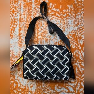 Diane Von Furstenberg Black and White Geometric Crossbody Bag